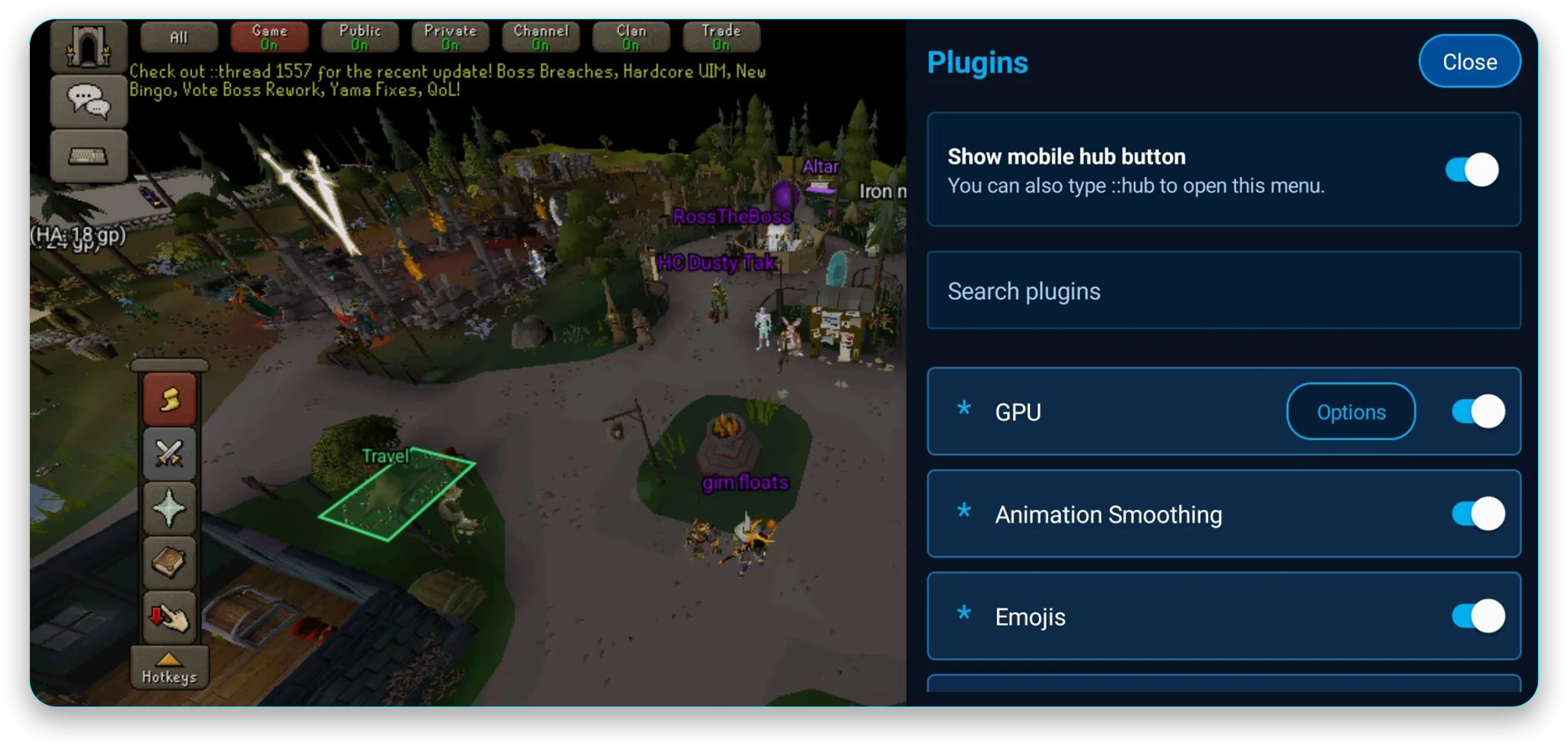 Luna running on Android with mobile plugins